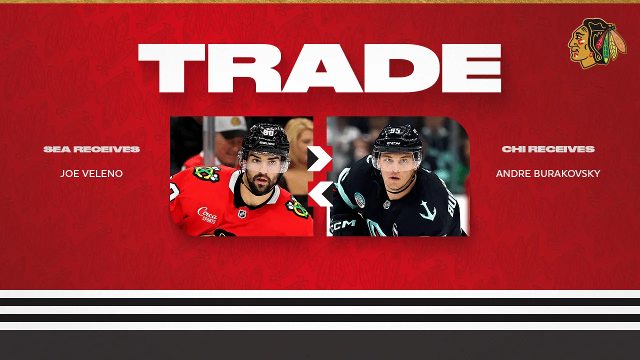 RILIS: Blackhawks Dapatkan Andre Burakovsky dari Kraken untuk Joe Veleno