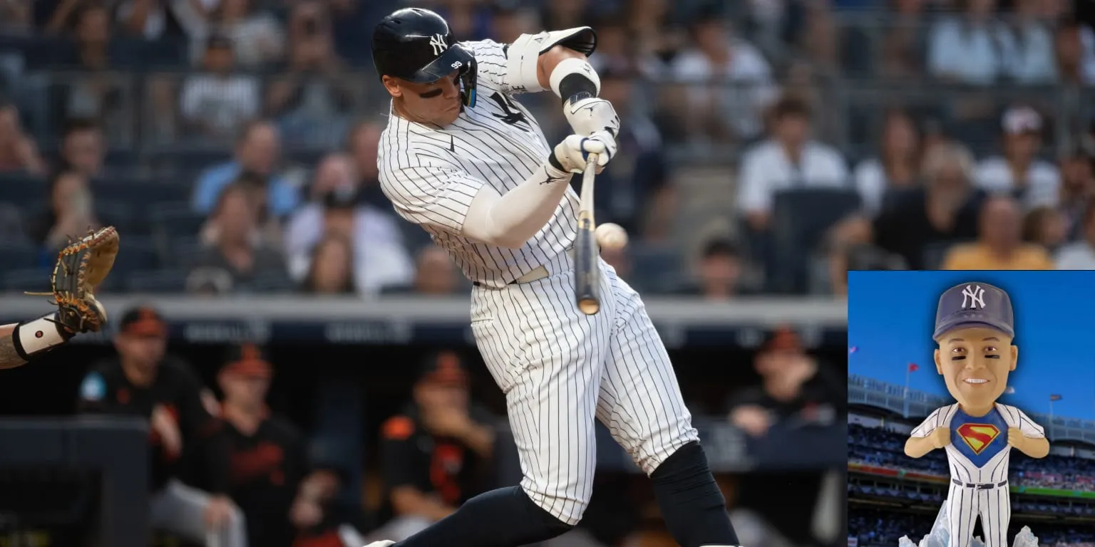 Lebih kuat dari lokomotif: Judge melakukan home run pada hari boneka goyang Superman